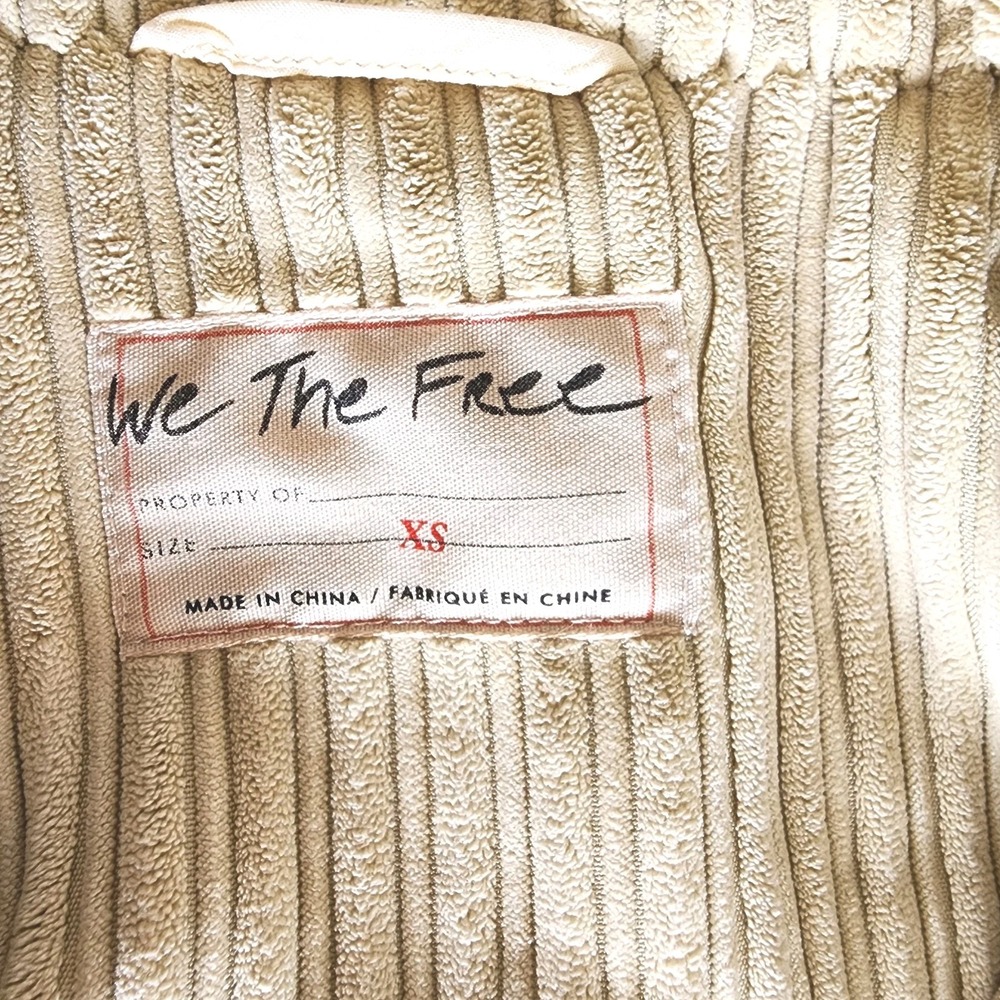 Free People We the Free Corduroy Jacket Blazer Womens XS Cream Oversized Relaxed - Picture 7 of 12